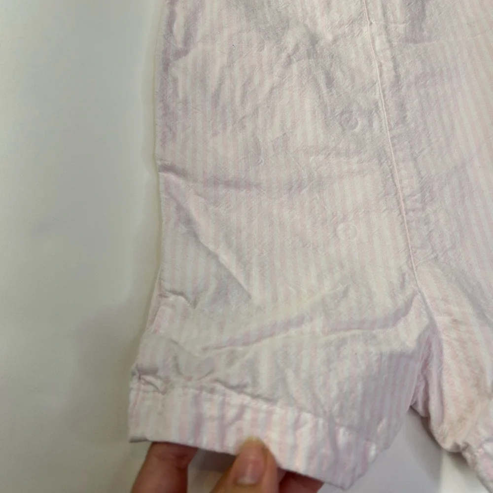 Old Navy Baby Boy Pink Striped Romper with Bow tie